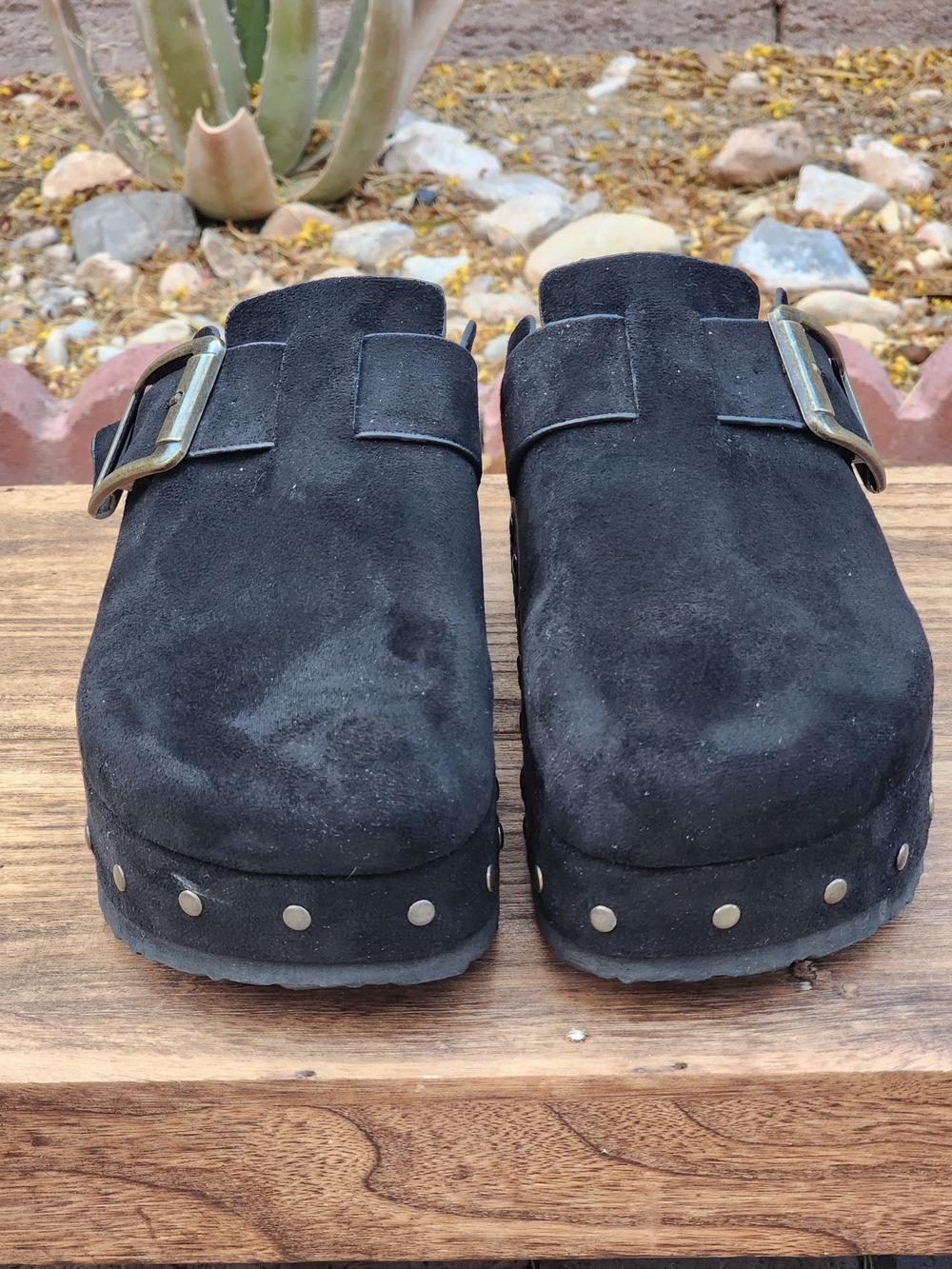 Madden Girl Women's Luna Black Suede Platform Slip-On Clogs Mule Size 6 - Picture 7 of 11
